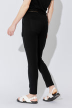 Black Tencel Pull On Cargo Pant