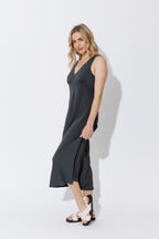 Charcoal Luxury Bias Dress