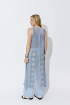 Blue Chiffon A-Line Dress