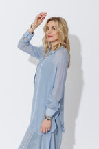Blue Chiffon Charlie Shirt