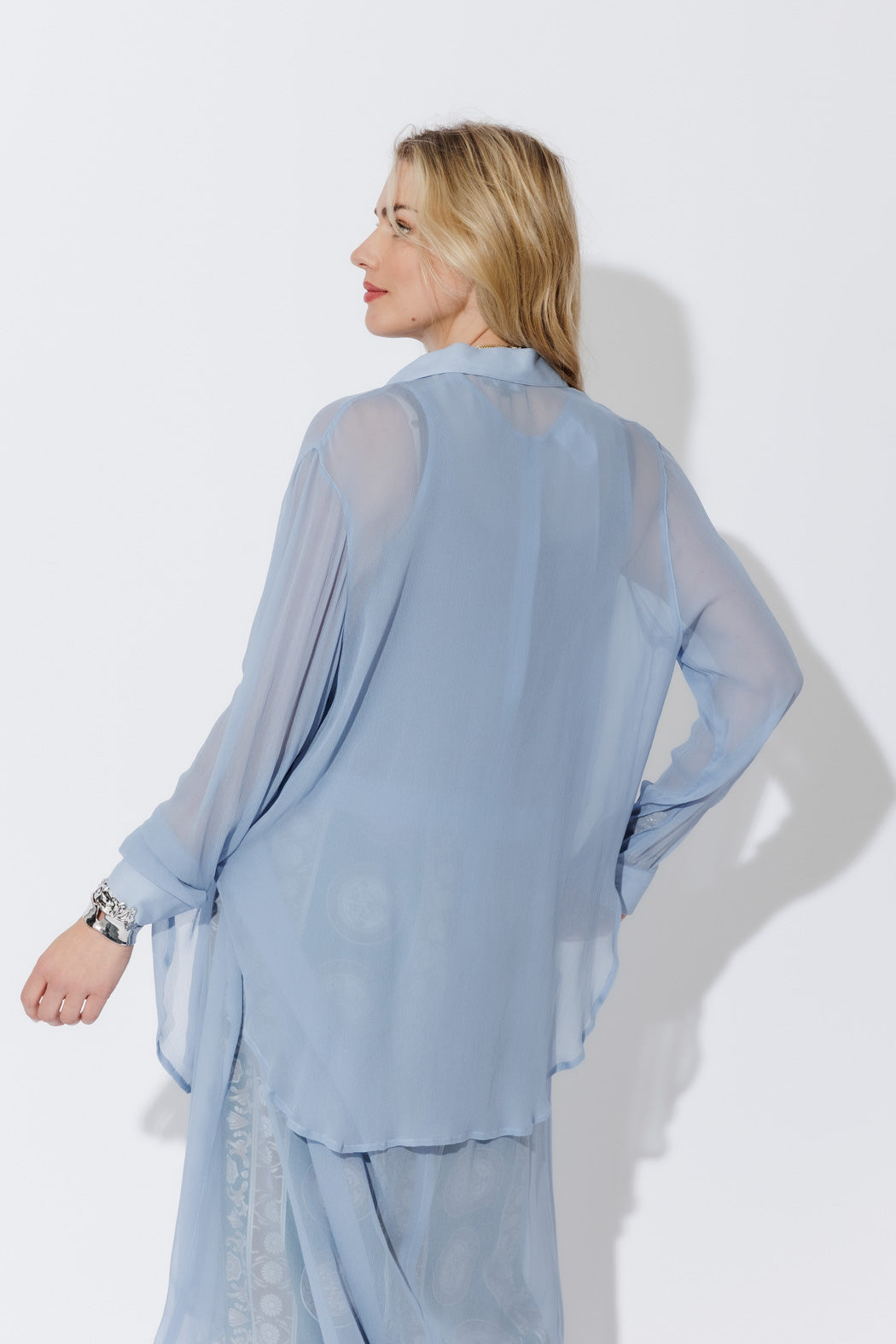 Blue Chiffon Charlie Shirt