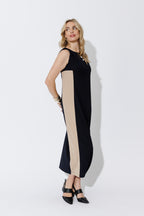 Navy Twist Shoulder Dress