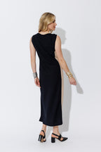 Navy Twist Shoulder Dress