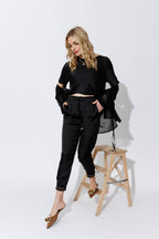 Black Glow Pull On Pant