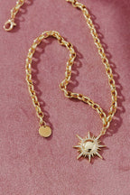 Gold Diamonte Sun Necklace