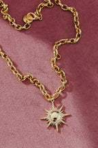 Gold Diamonte Sun Necklace