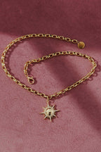 Gold Diamonte Sun Necklace
