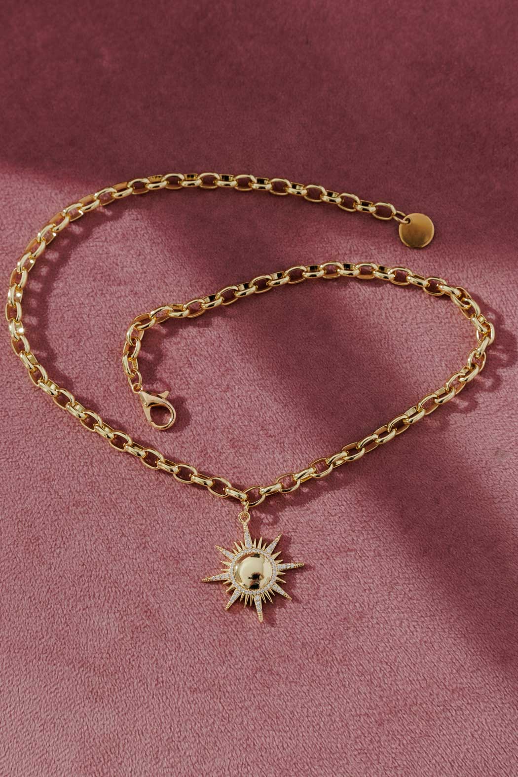 Gold Diamonte Sun Necklace