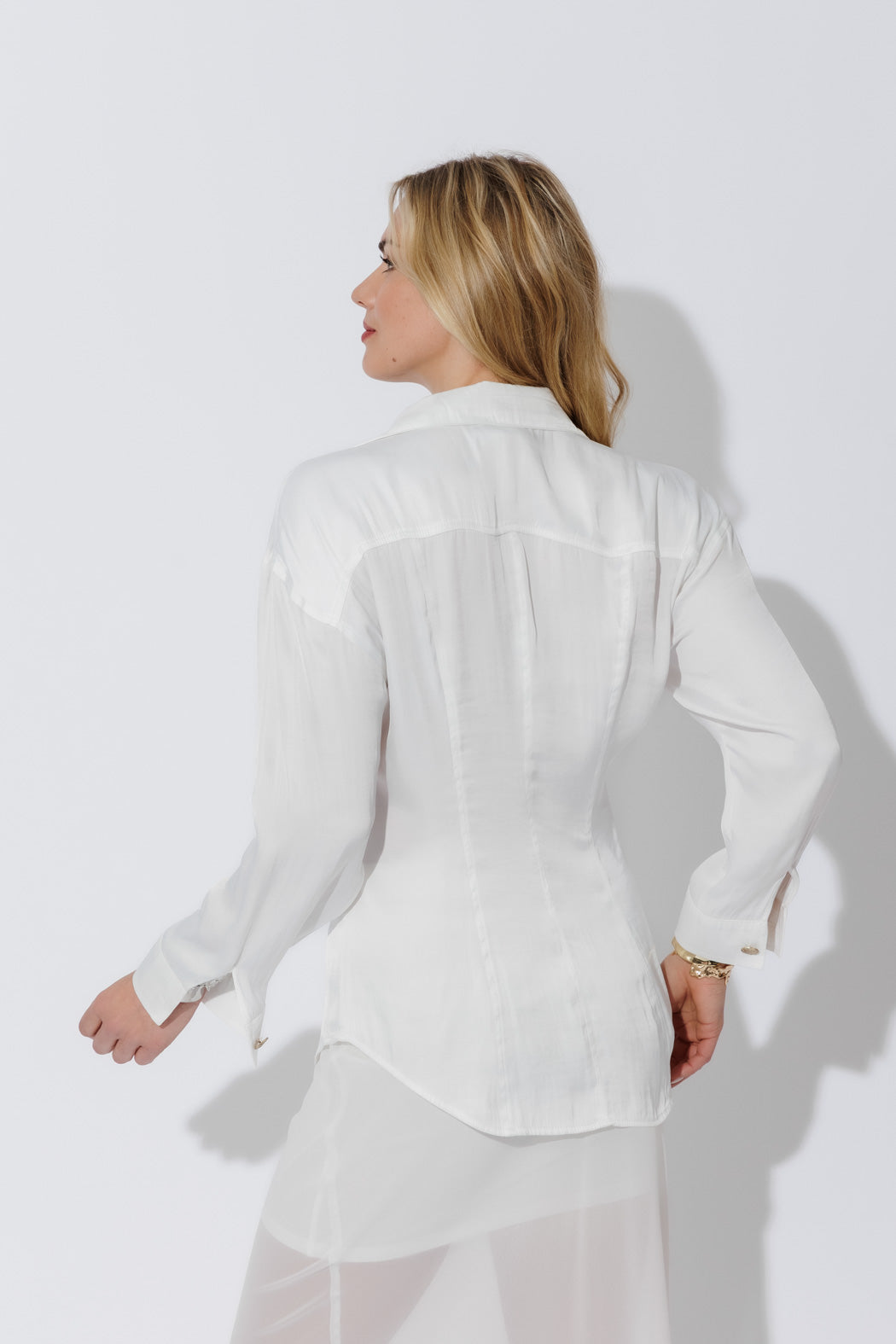 White Silky Hourglass Shirt