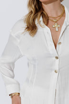 White Silky Hourglass Shirt