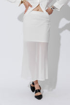 White Chiffon Bias Skirt