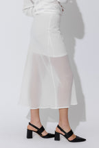 White Chiffon Bias Skirt