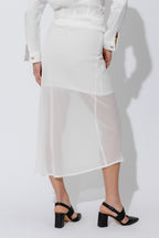 White Chiffon Bias Skirt