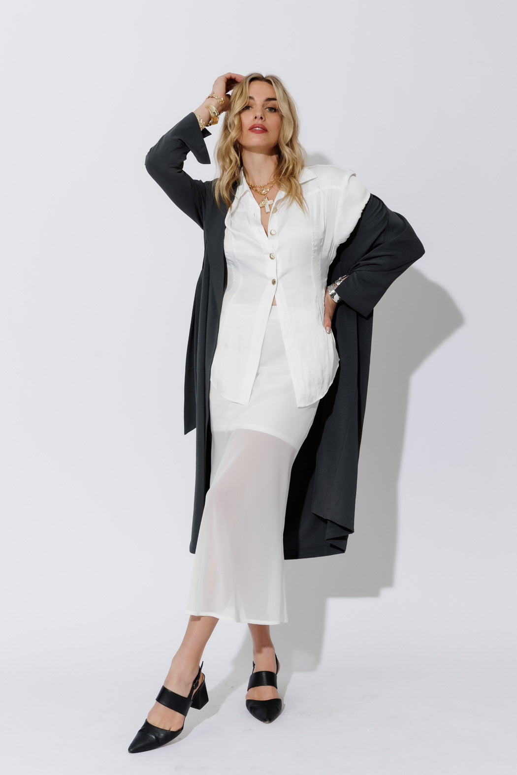 White Silky Hourglass Shirt