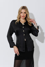 Black Silky Hourglass Shirt