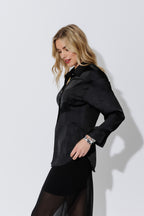 Black Silky Hourglass Shirt