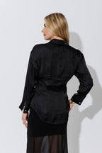 Black Silky Hourglass Shirt