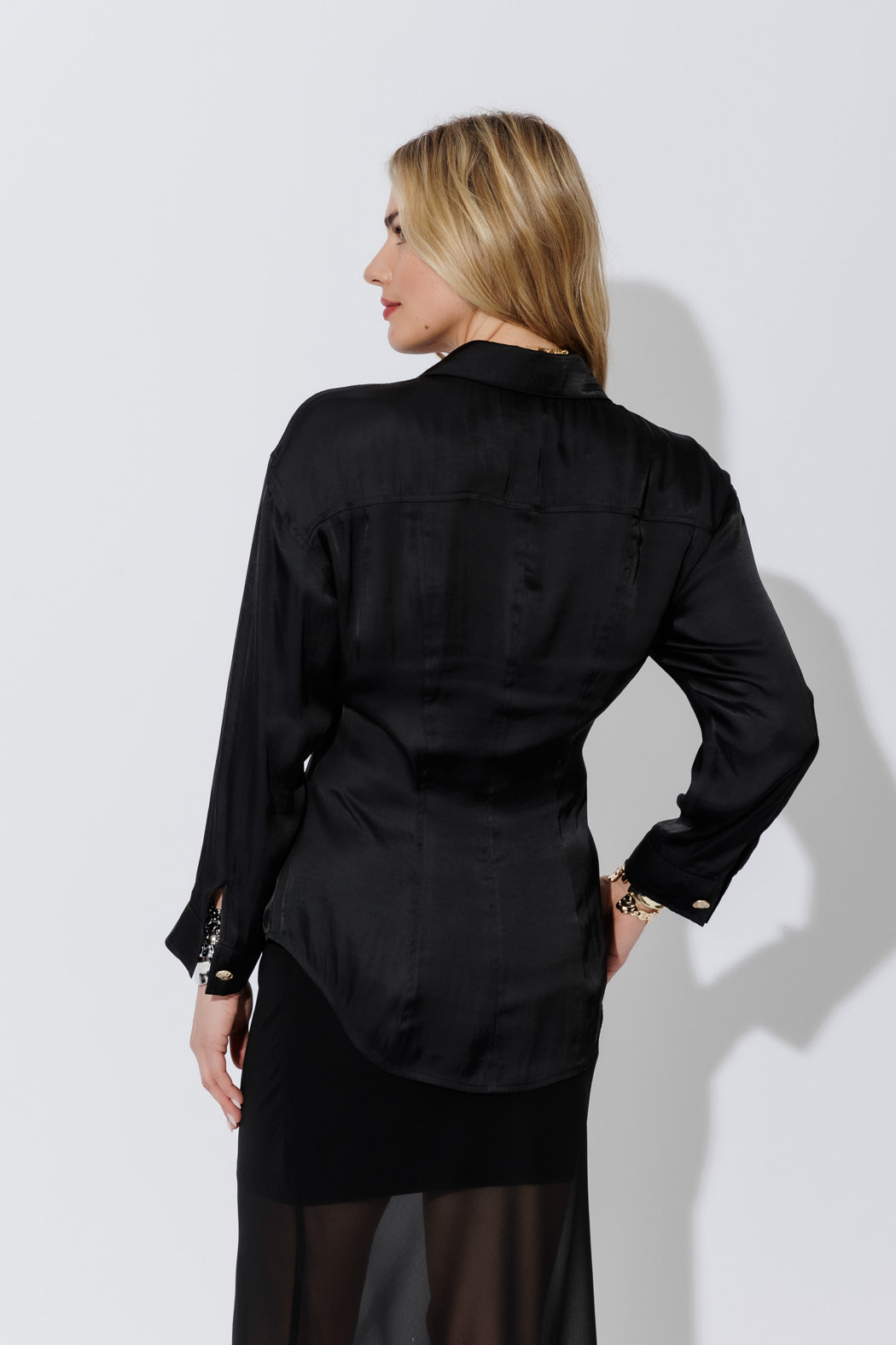 Black Silky Hourglass Shirt