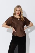 Chocolate Glow Bias T-Shirt