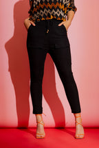 Black Slim Leg Cargo Pant