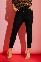 Black Slim Leg Cargo Pant