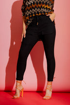 Black Slim Leg Cargo Pant