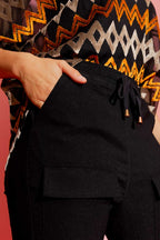 Black Slim Leg Cargo Pant