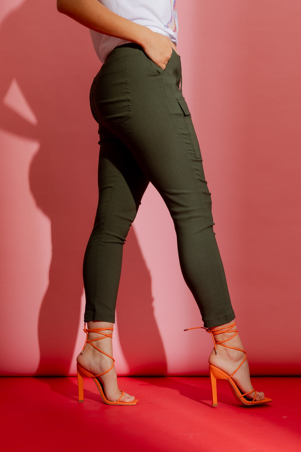 Khaki Slim Leg Cargo Pant