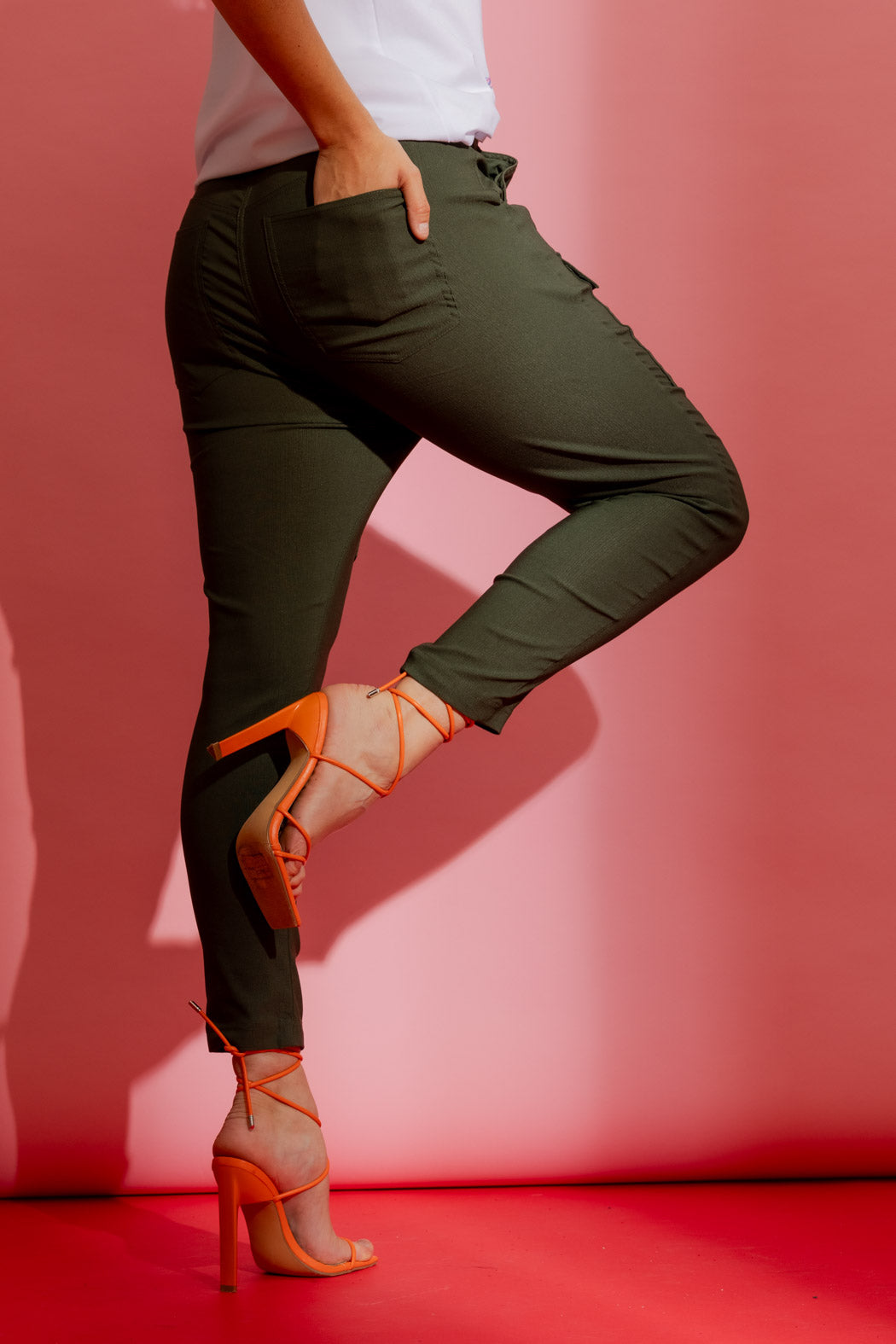 Khaki Slim Leg Cargo Pant