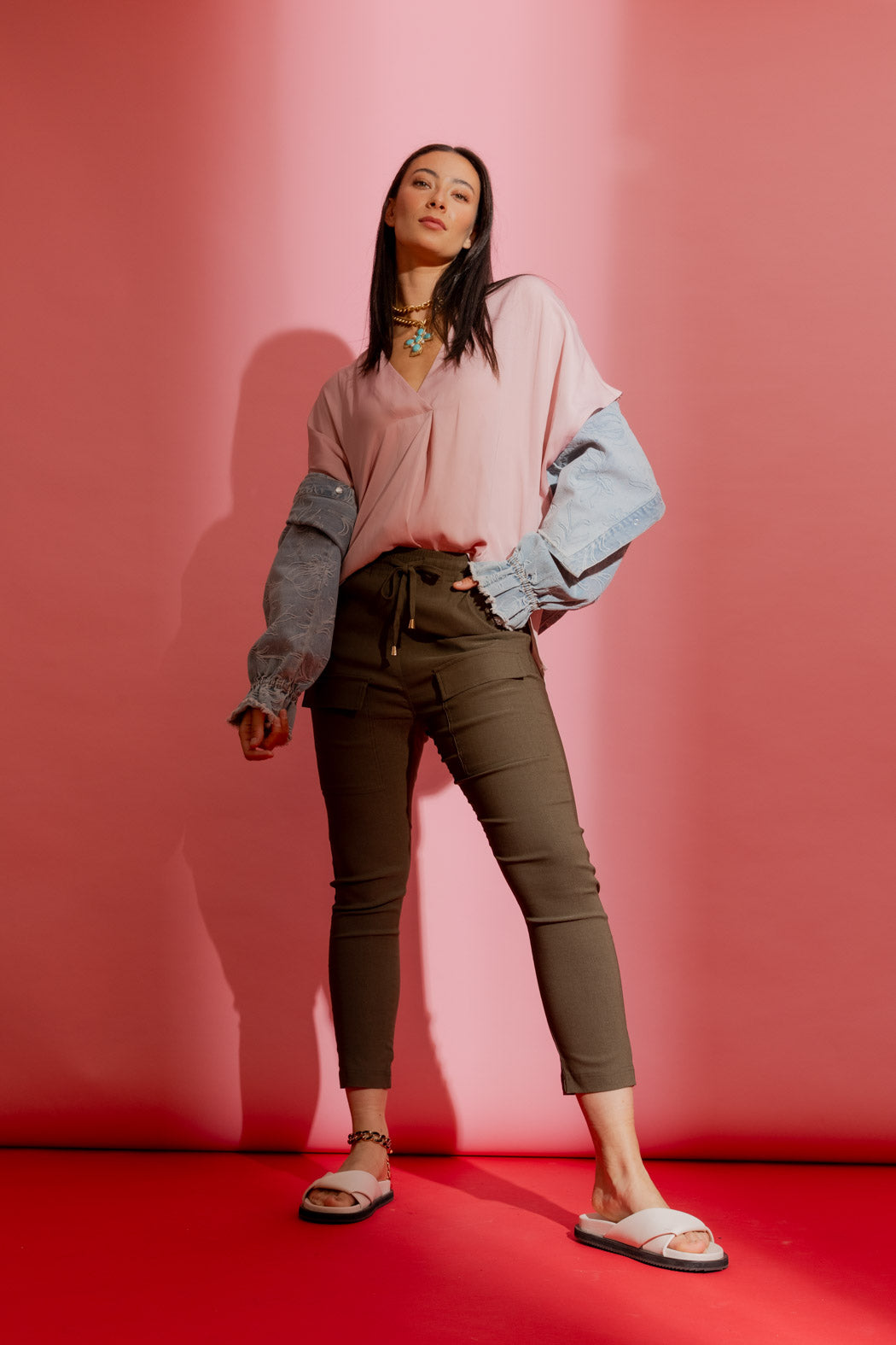 Taupe Slim Leg Cargo Pant