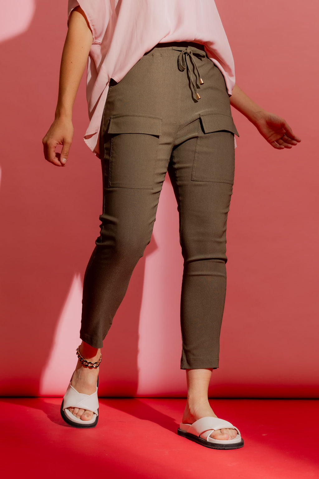 Taupe Slim Leg Cargo Pant