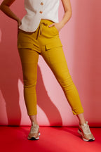 Chartreuse Slim Leg Cargo Pant
