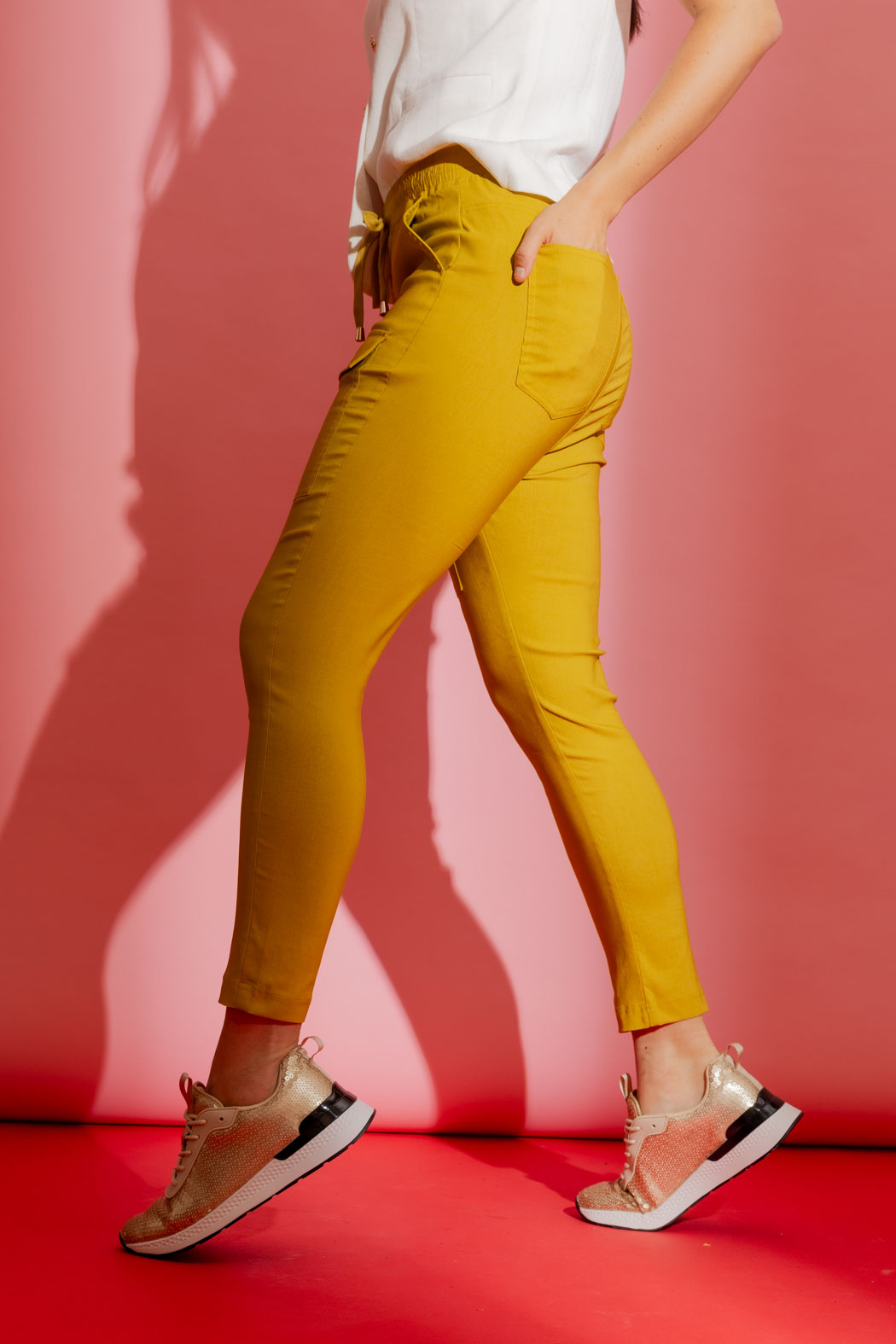 Chartreuse Slim Leg Cargo Pant