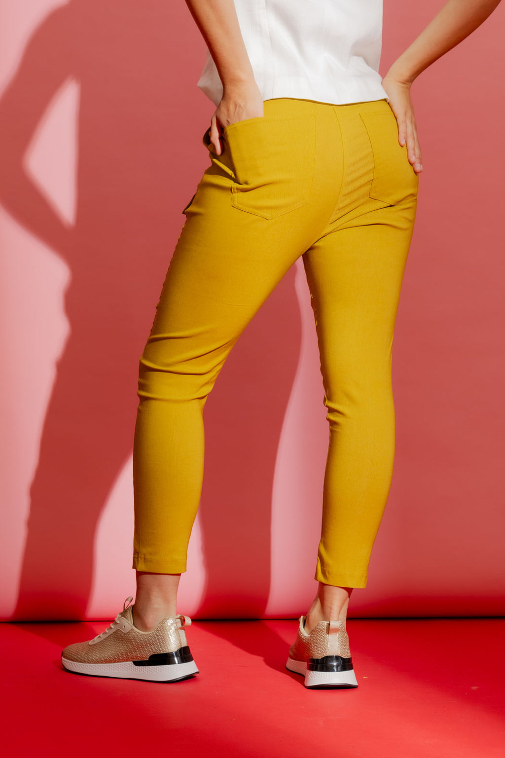 Chartreuse Slim Leg Cargo Pant