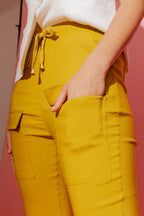 Chartreuse Slim Leg Cargo Pant