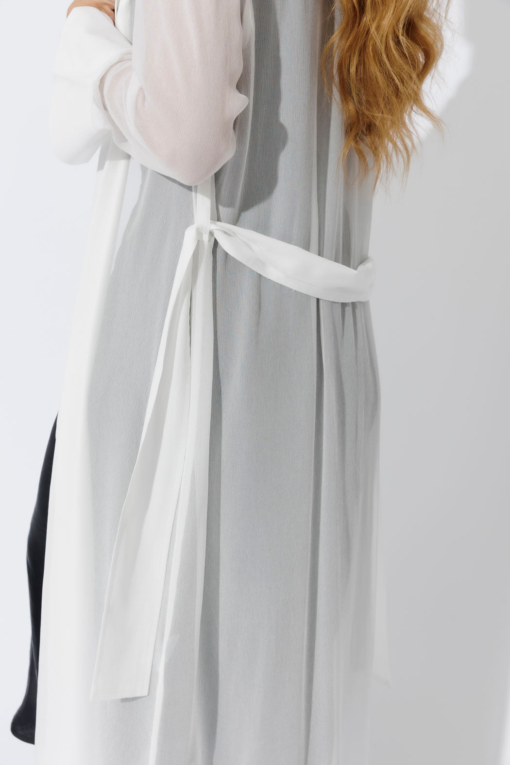 White Sheer Viscose Trench