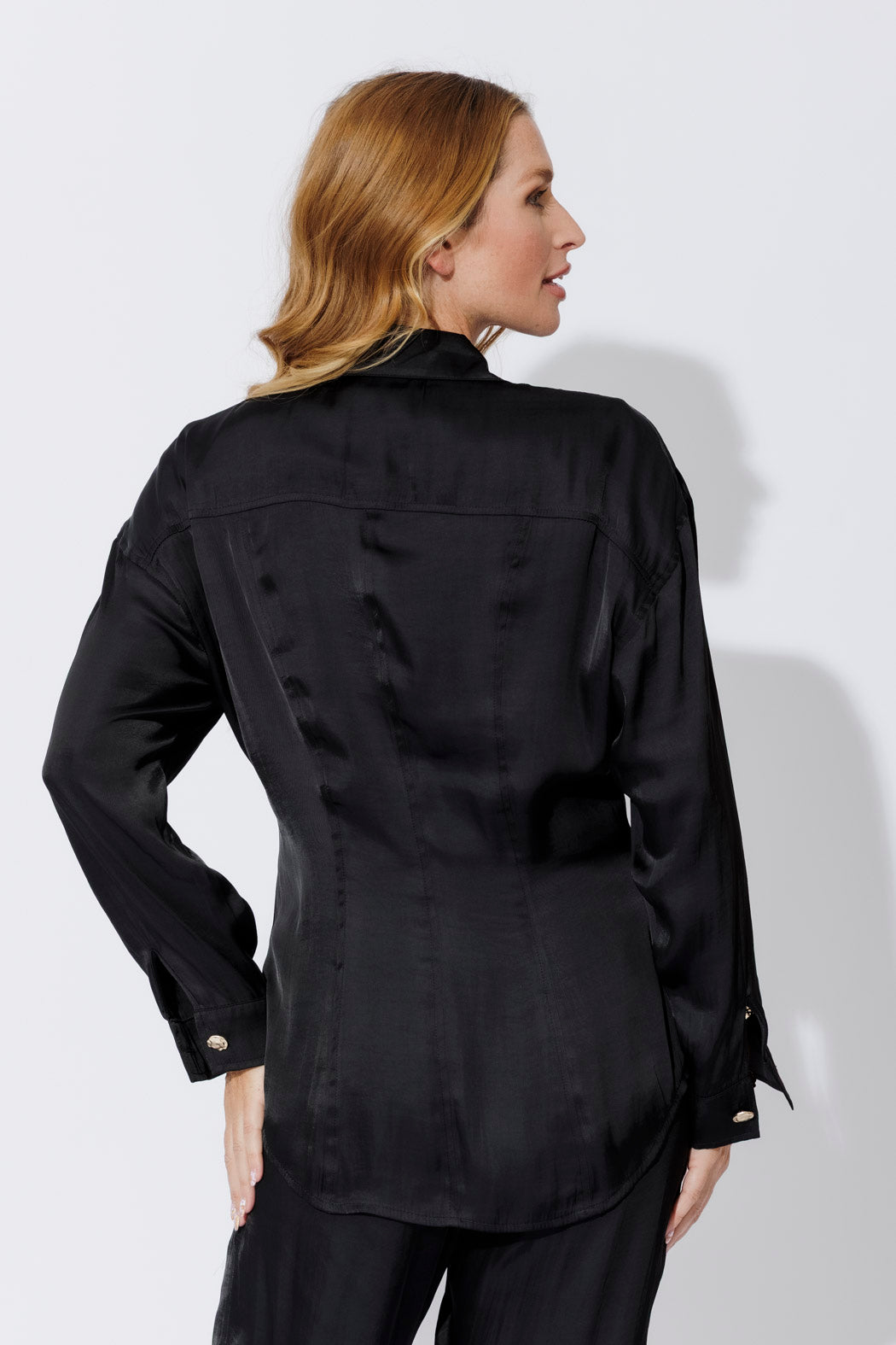 Black Silky Hourglass Shirt