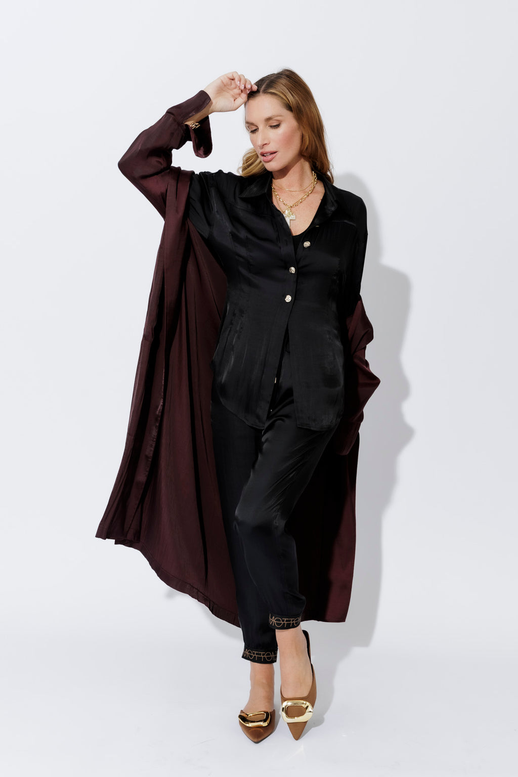 Black Silky Hourglass Shirt