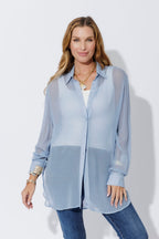Blue Chiffon Charlie Shirt