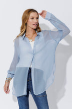 Blue Chiffon Charlie Shirt