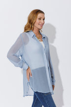 Blue Chiffon Charlie Shirt