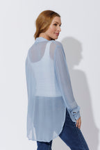 Blue Chiffon Charlie Shirt