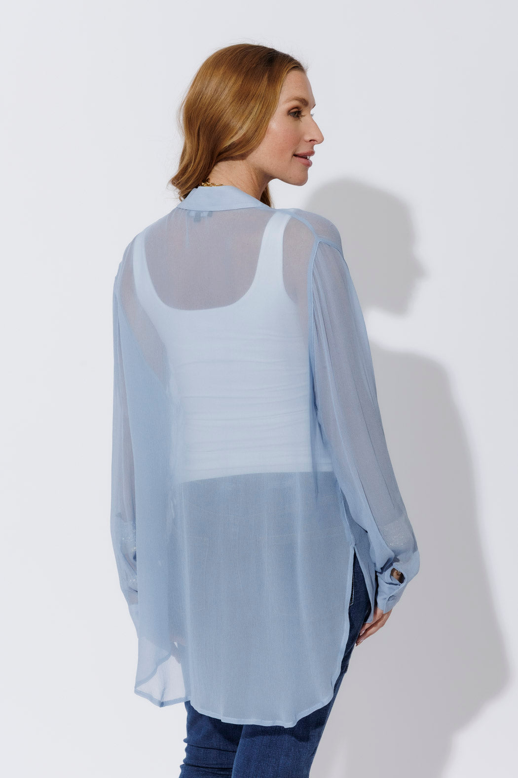 Blue Chiffon Charlie Shirt