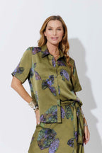 Olive Silky Pocket Shirt