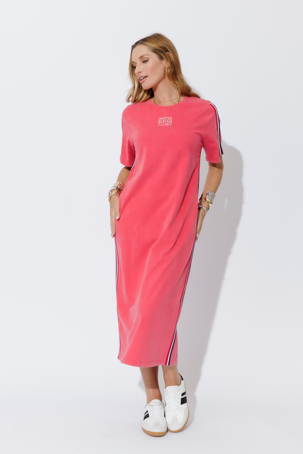 Red Washed Cotton Sports Dress