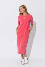 Red Washed Cotton Sports Dress