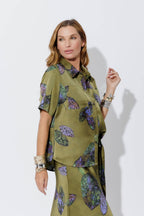 Olive Silky Pocket Shirt