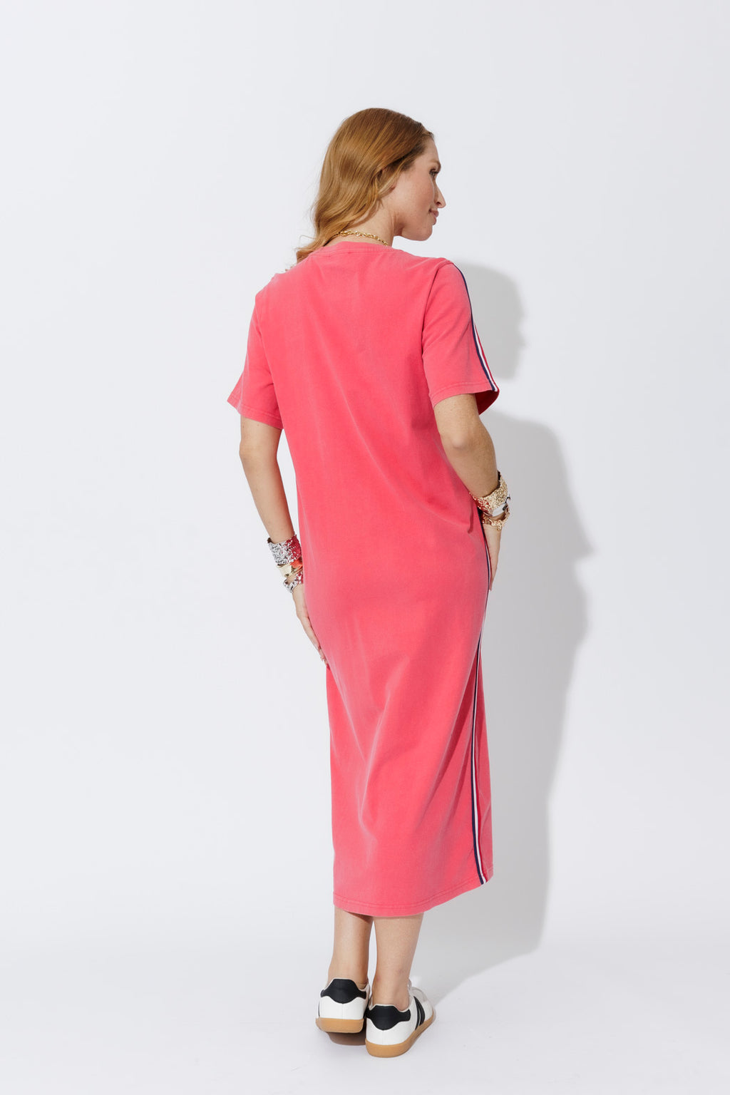 Red Washed Cotton Sports Dress