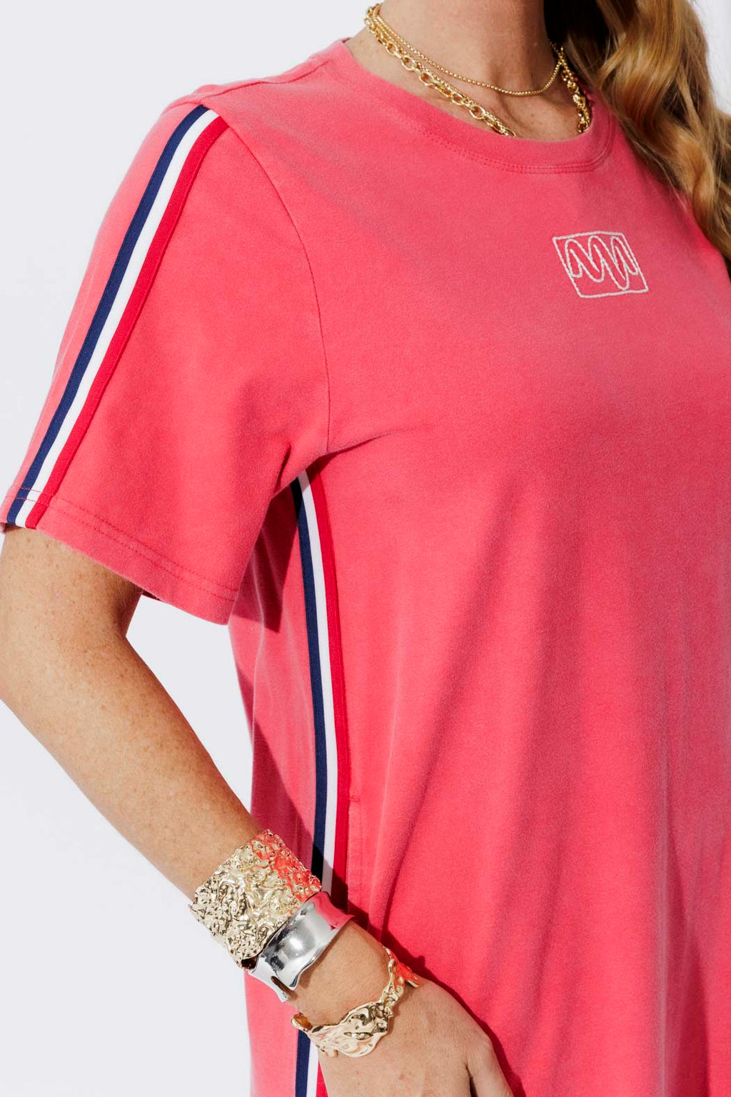 Red Washed Cotton Sports Dress