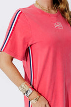 Red Washed Cotton Sports Dress